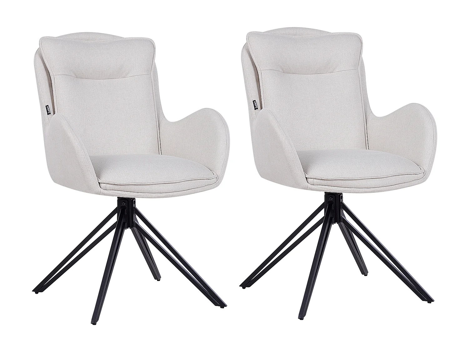 Esszimmerstuhl 2er Set drehbar AVELAR Hellbeige