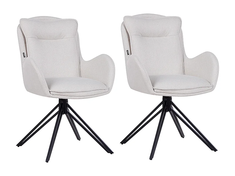 Set di 2 sedie da pranzo AVELAR Beige chiaro