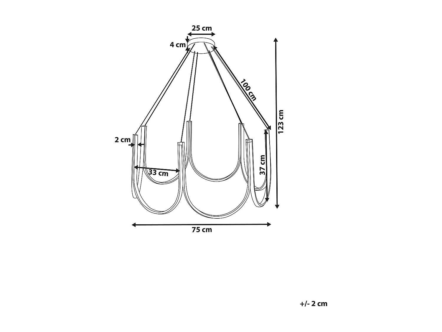 Lustre à LED PERQUENO Métal Doré