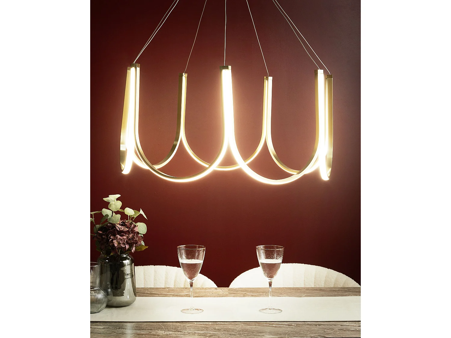 Lustre à LED PERQUENO Métal Doré