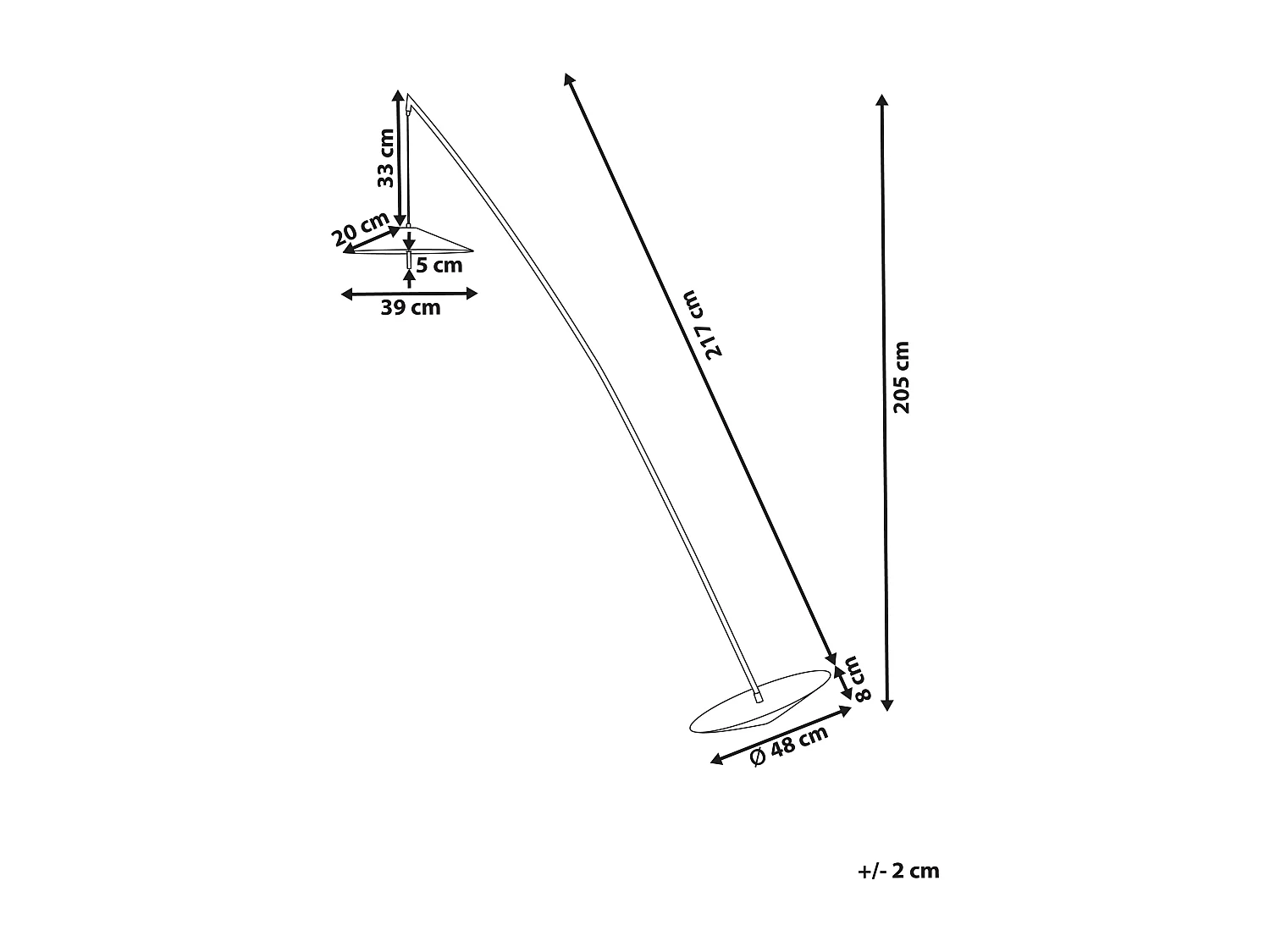 LED staande lamp COMALIE Metaal Zwart