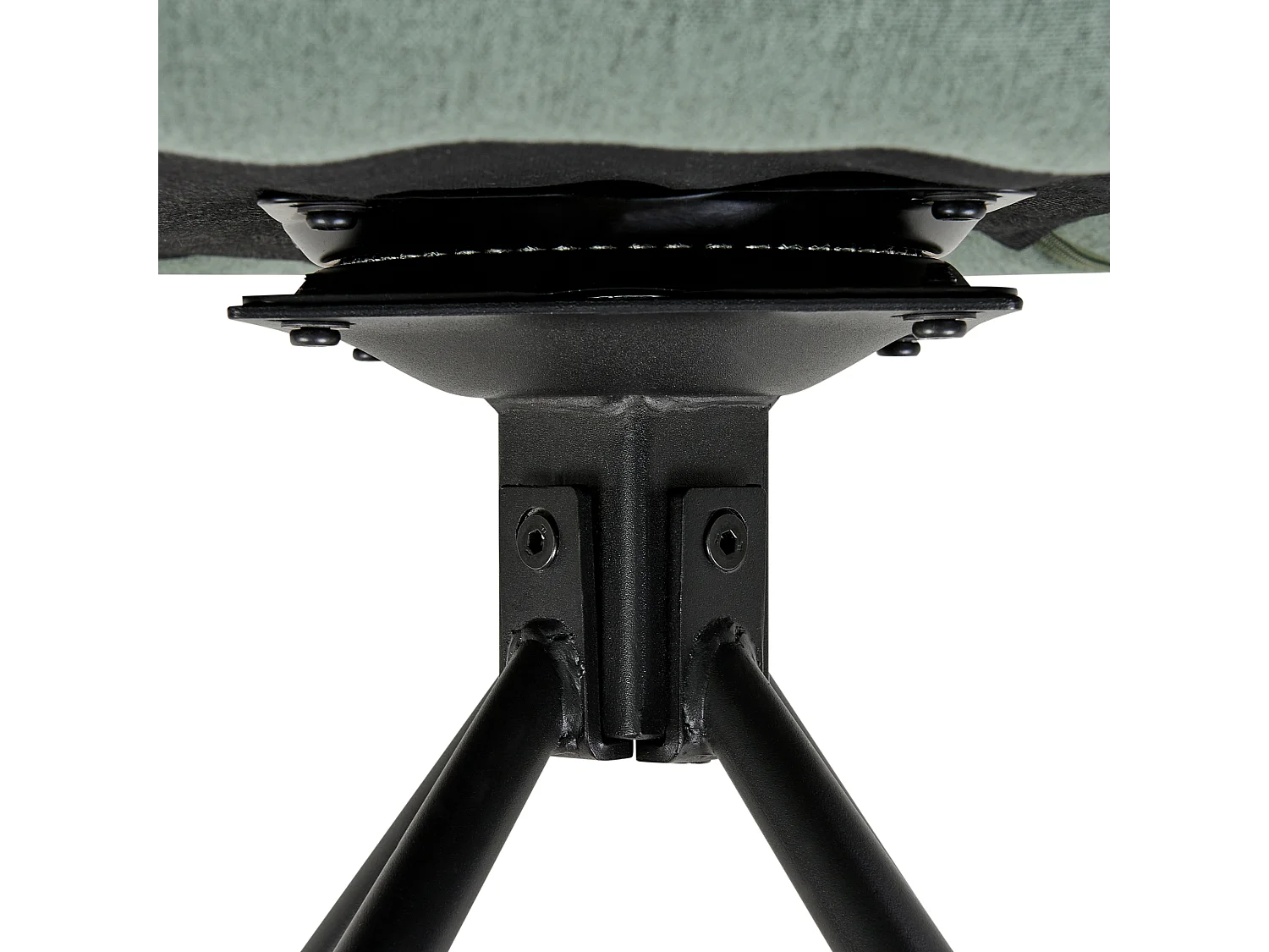 Esszimmerstuhl 2er Set Stoff grün gepolstert drehbar schwarze Metallbeine Mira