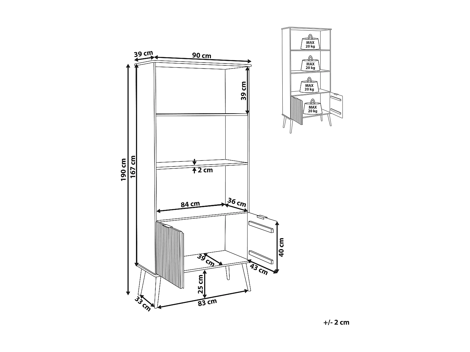 Bibliothèque TIMMINS Bois de pin 190 cm Marron