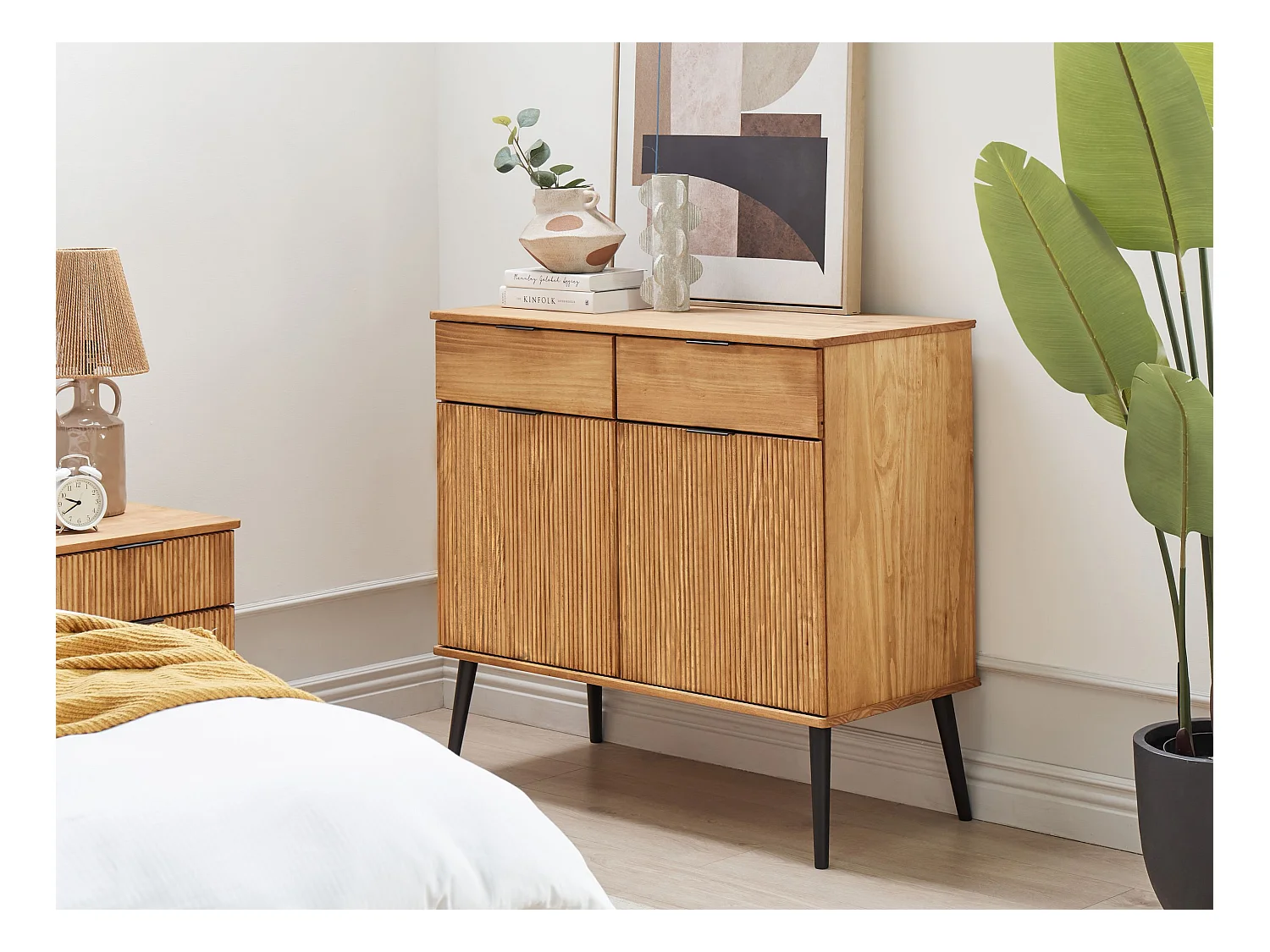 Commode 2 portes TIMMINS Bois de pin Marron