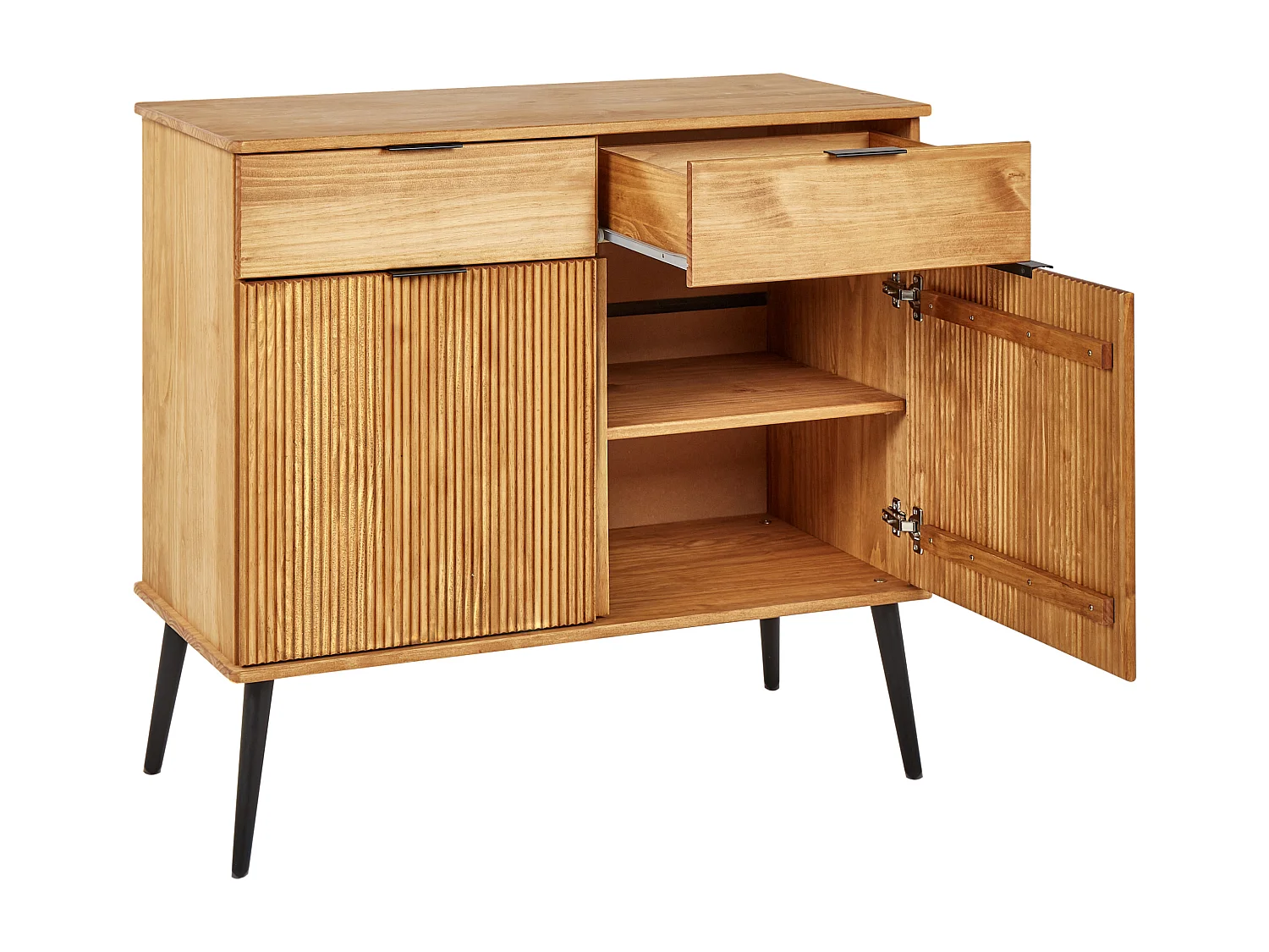 Commode 2 portes TIMMINS Bois de pin Marron