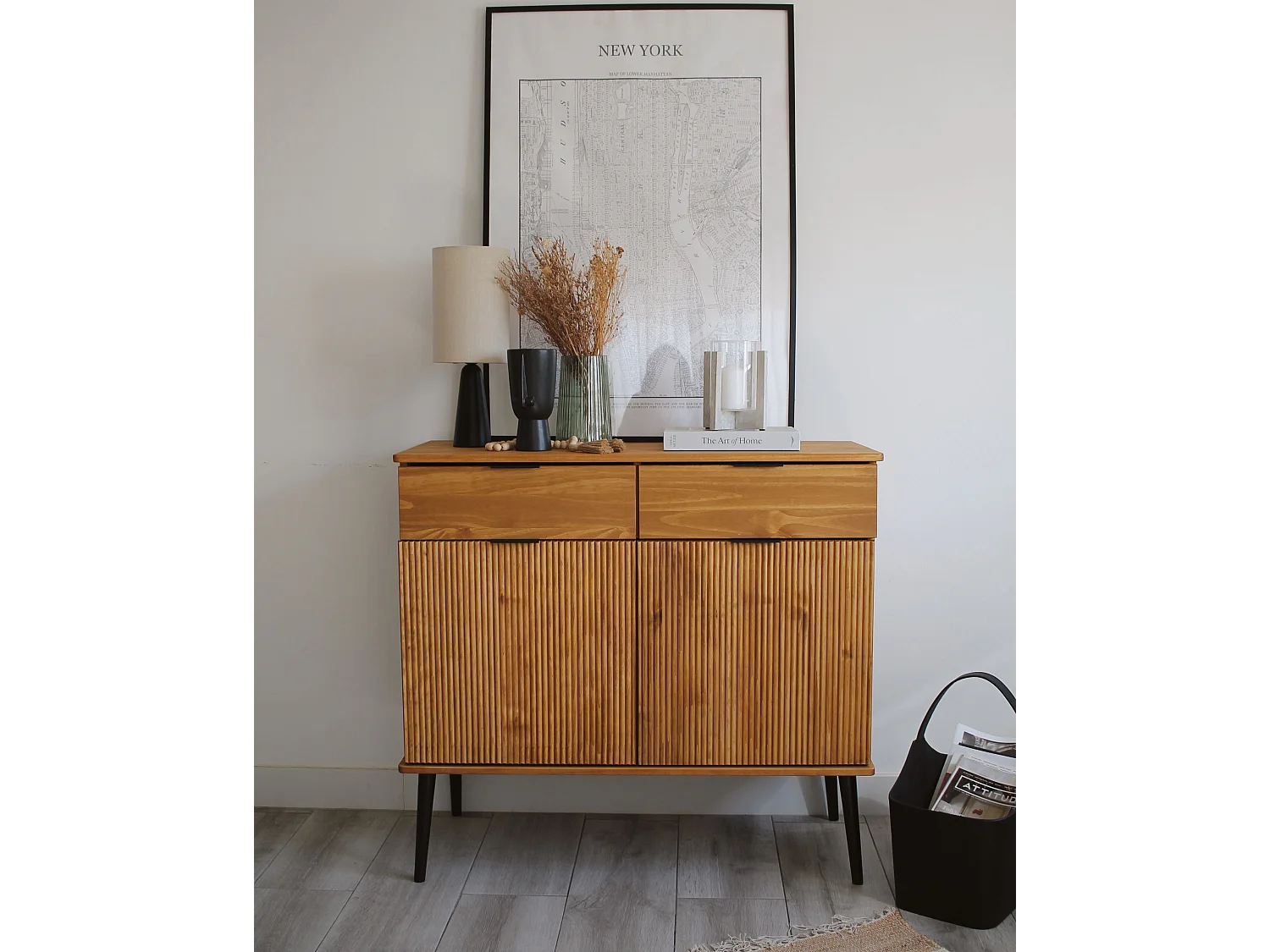 Commode 2 portes TIMMINS Bois de pin Marron