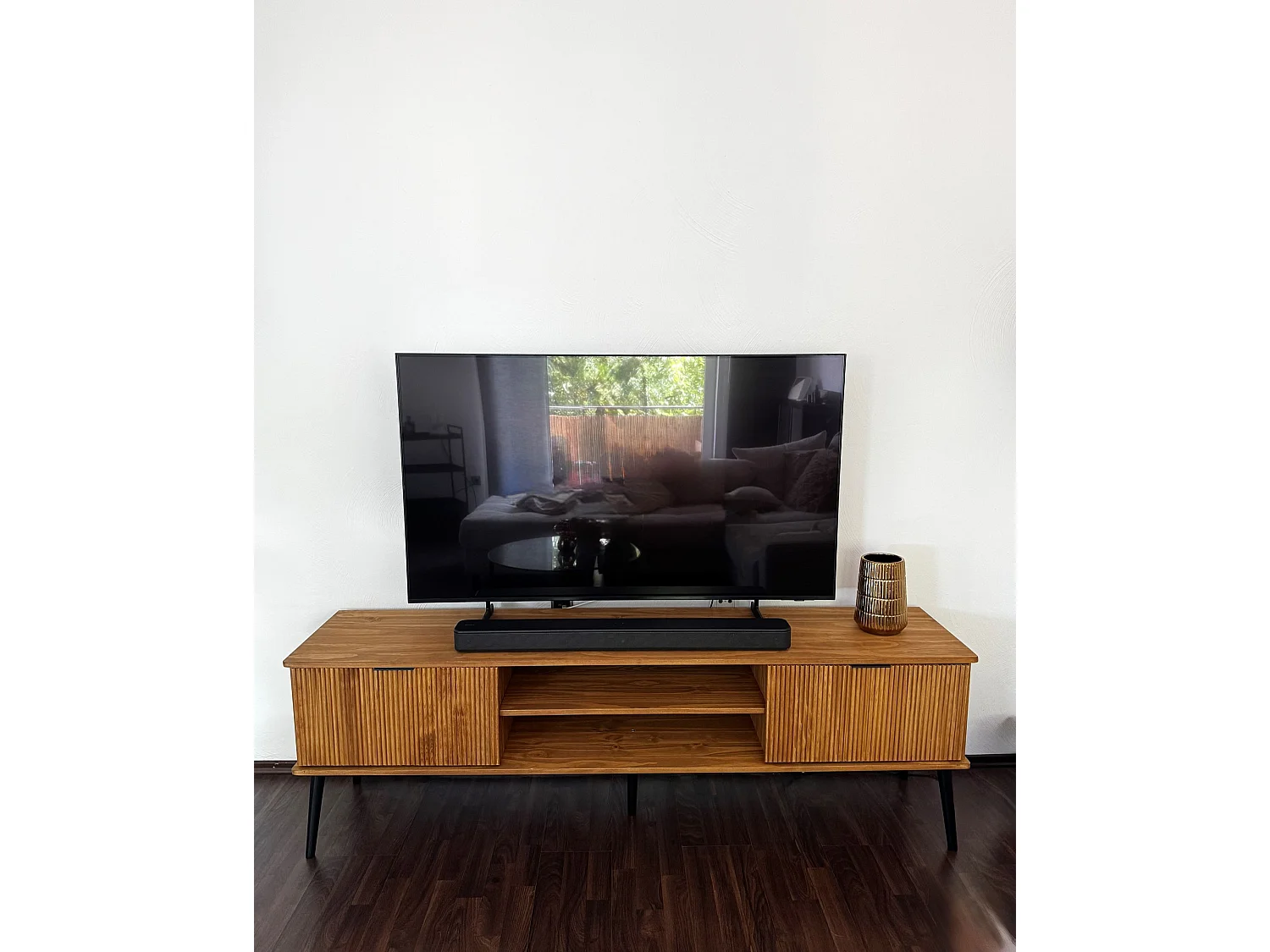 TV Stand TIMMINS Pine Wood Brown