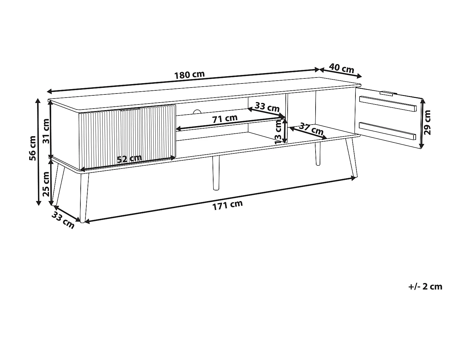 Móvel de TV TIMMINS Pinho Castanho