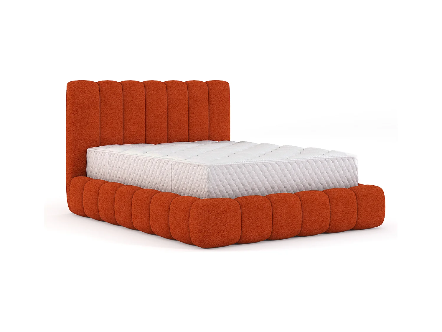 POLSTERBETT aus Polyester Elvert 160x200 cm, Kupfer