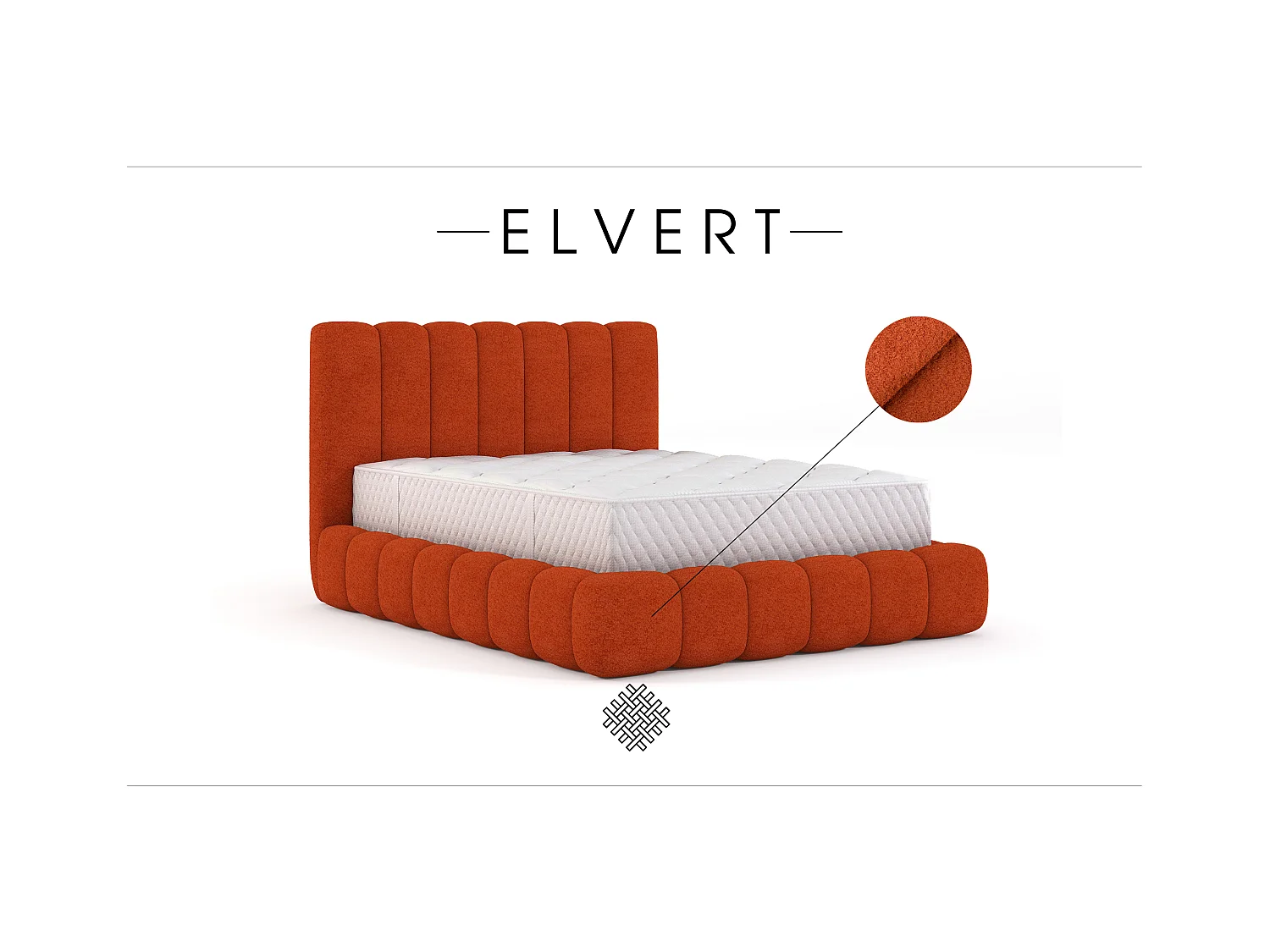 POLSTERBETT aus Polyester Elvert 160x200 cm, Kupfer