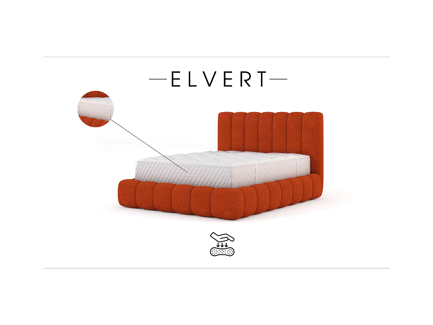 POLSTERBETT aus Polyester Elvert 160x200 cm, Kupfer