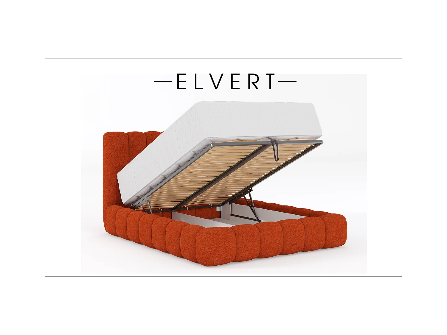 POLSTERBETT aus Polyester Elvert 160x200 cm, Kupfer