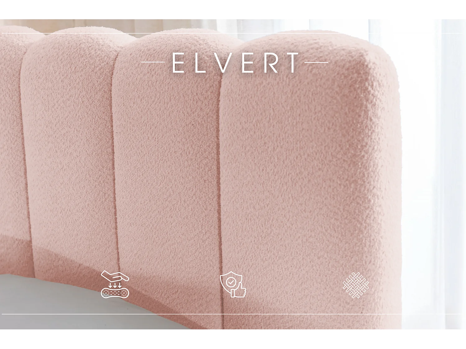 POLSTERBETT aus Polyester Elvert 160x200 cm, Hellrosa