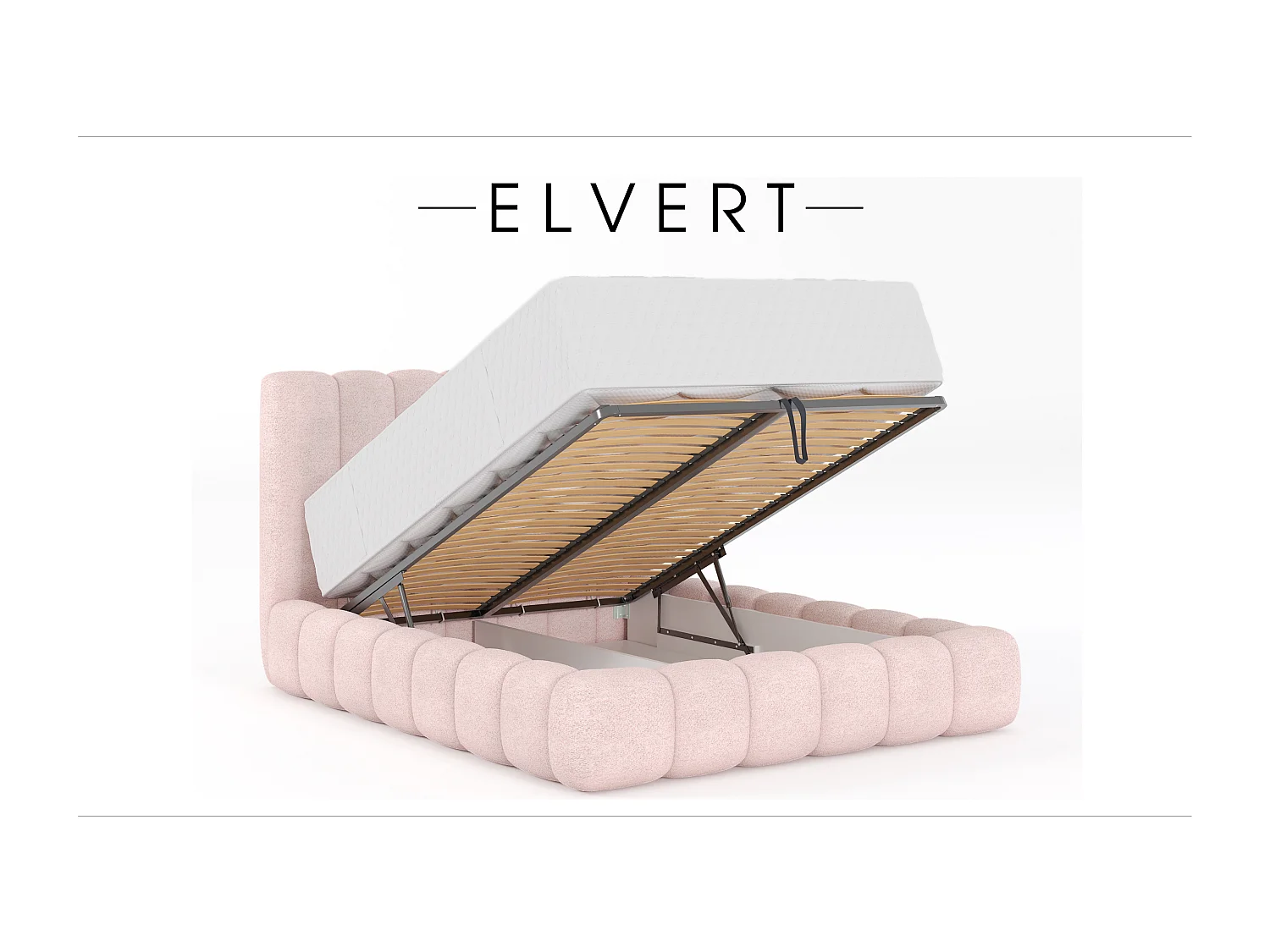 POLSTERBETT aus Polyester Elvert 160x200 cm, Hellrosa