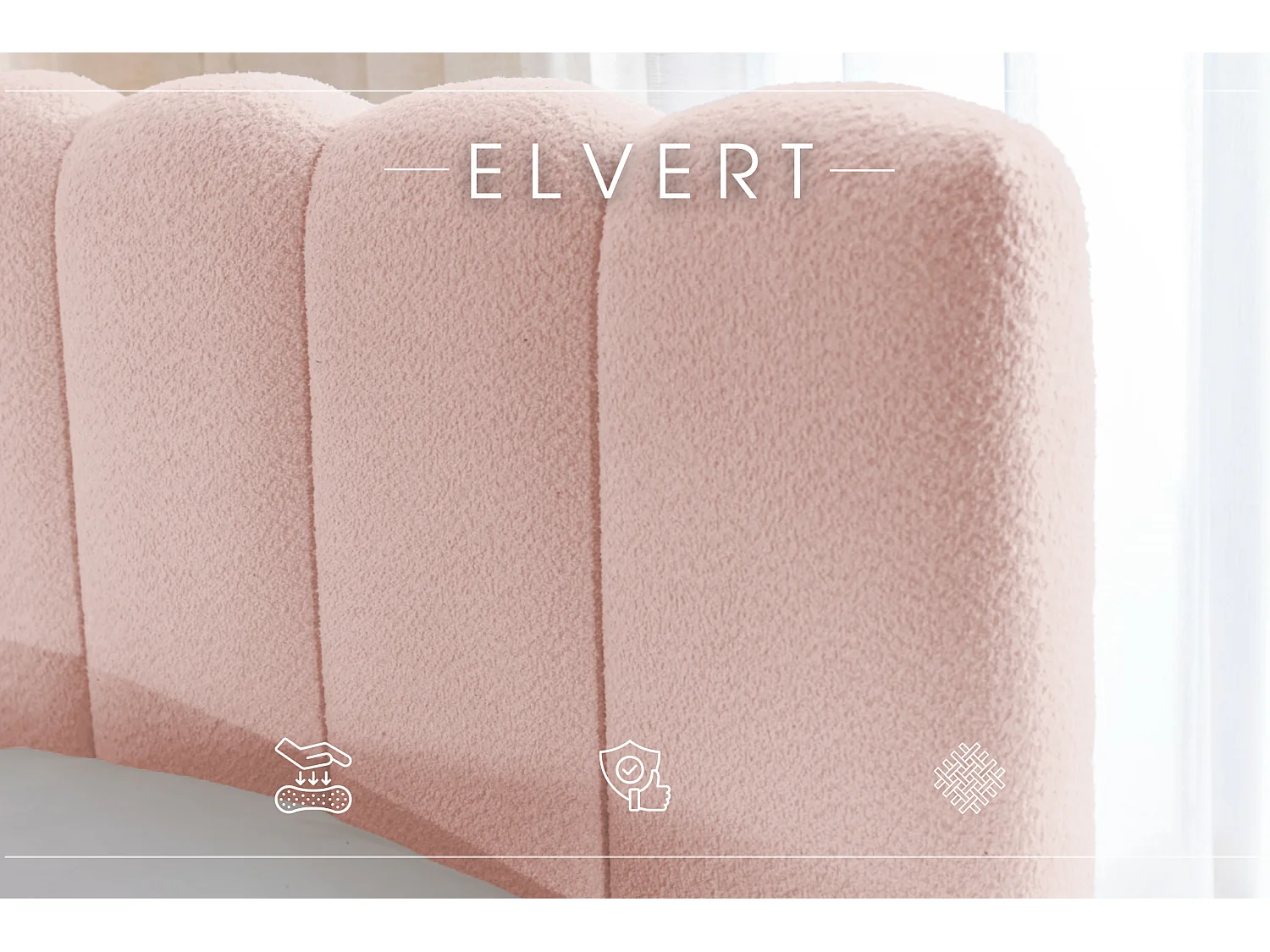 POLSTERBETT aus Polyester Elvert 120x200 cm, Hellrosa