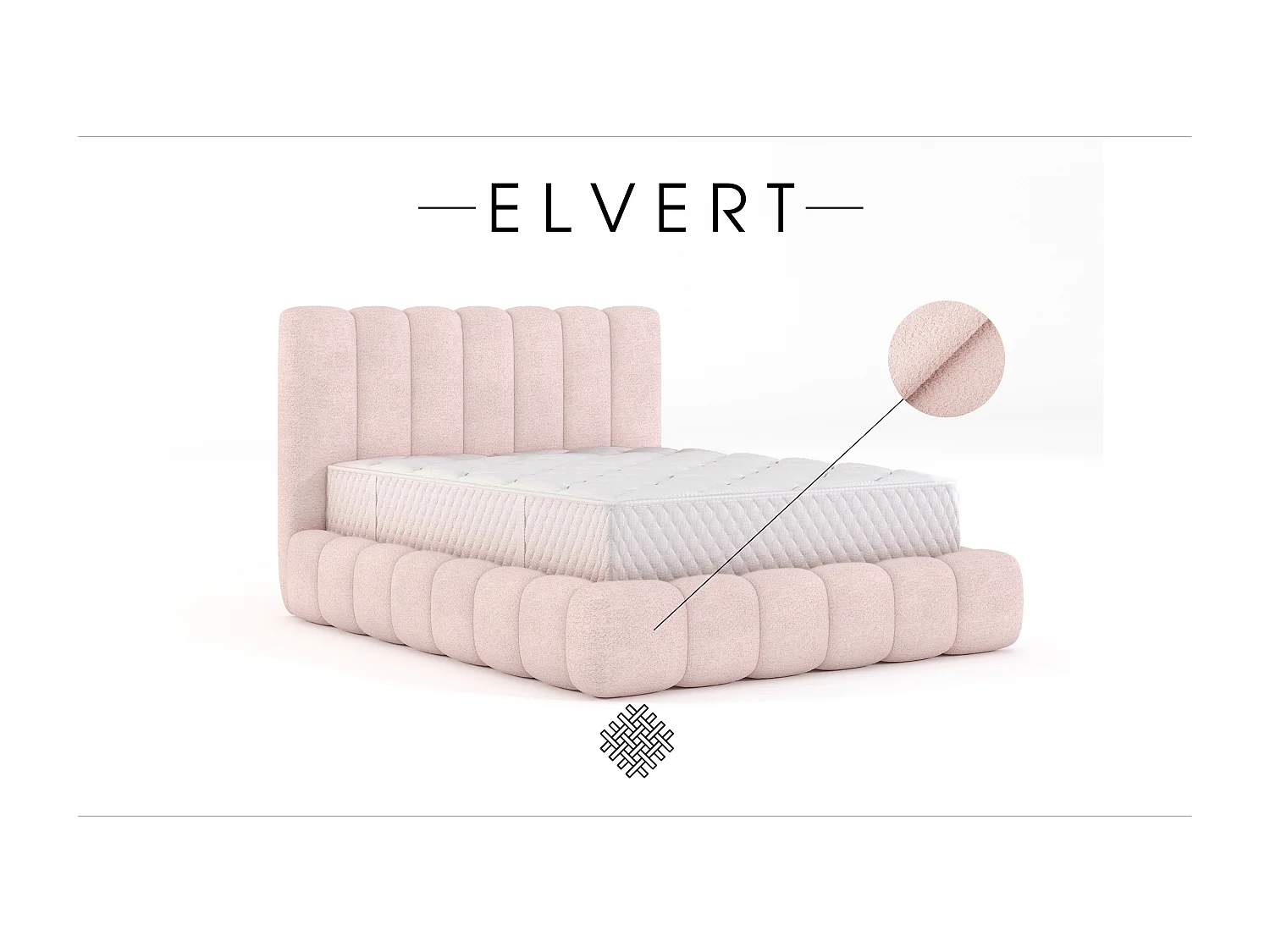 POLSTERBETT aus Polyester Elvert 120x200 cm, Hellrosa