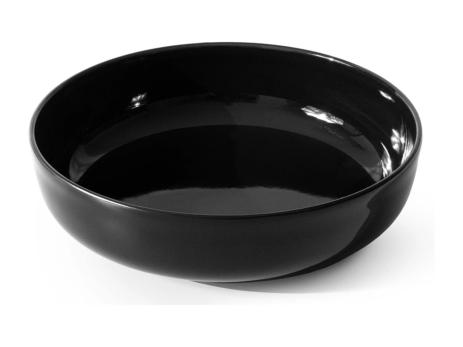 Set de assiettes creuses - 6 personnes 6 pièces - Noir Brillant - VICTO