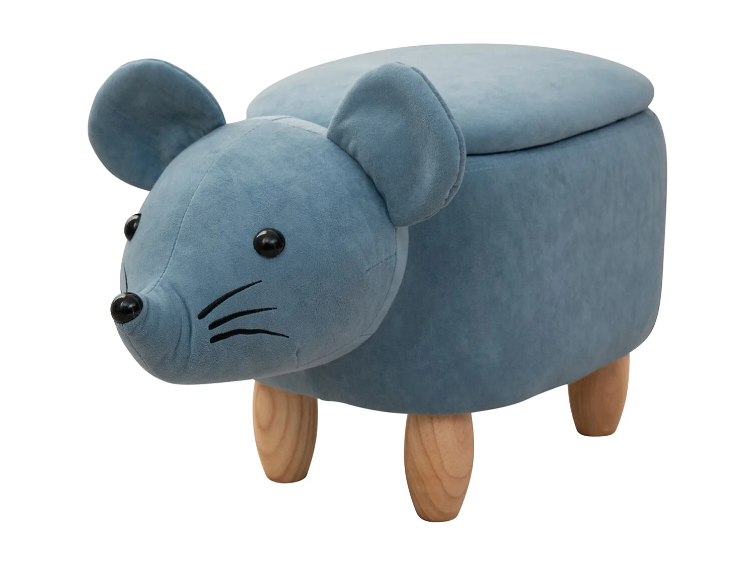 Tabouret animal souris bleu
