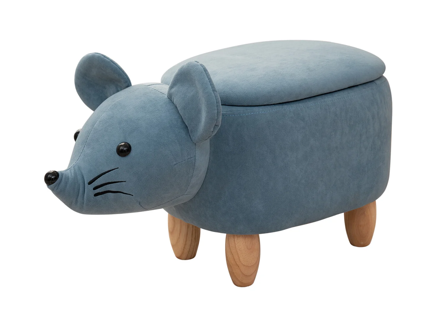 Tabouret animal souris bleu