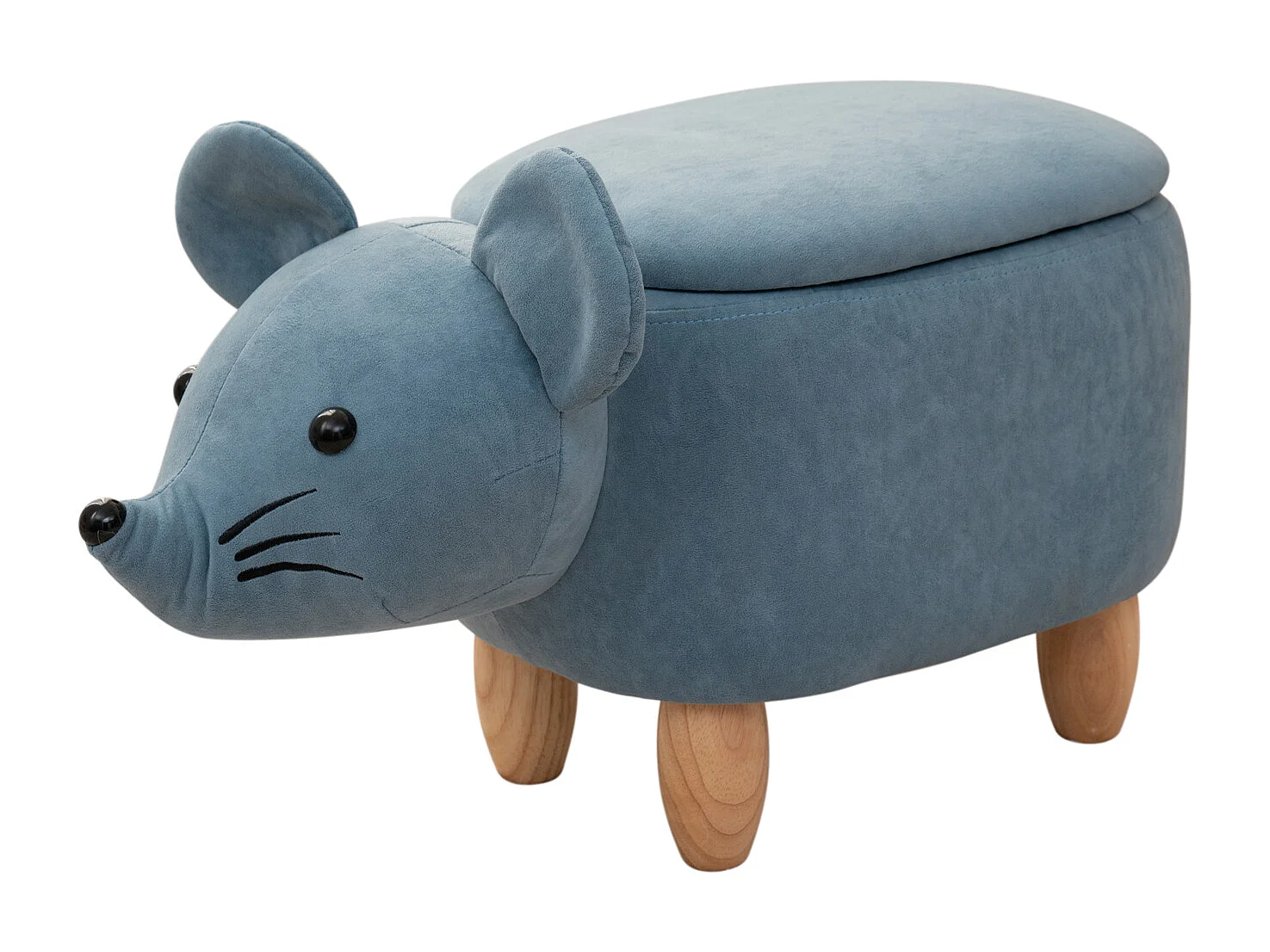 Tabouret animal souris bleu
