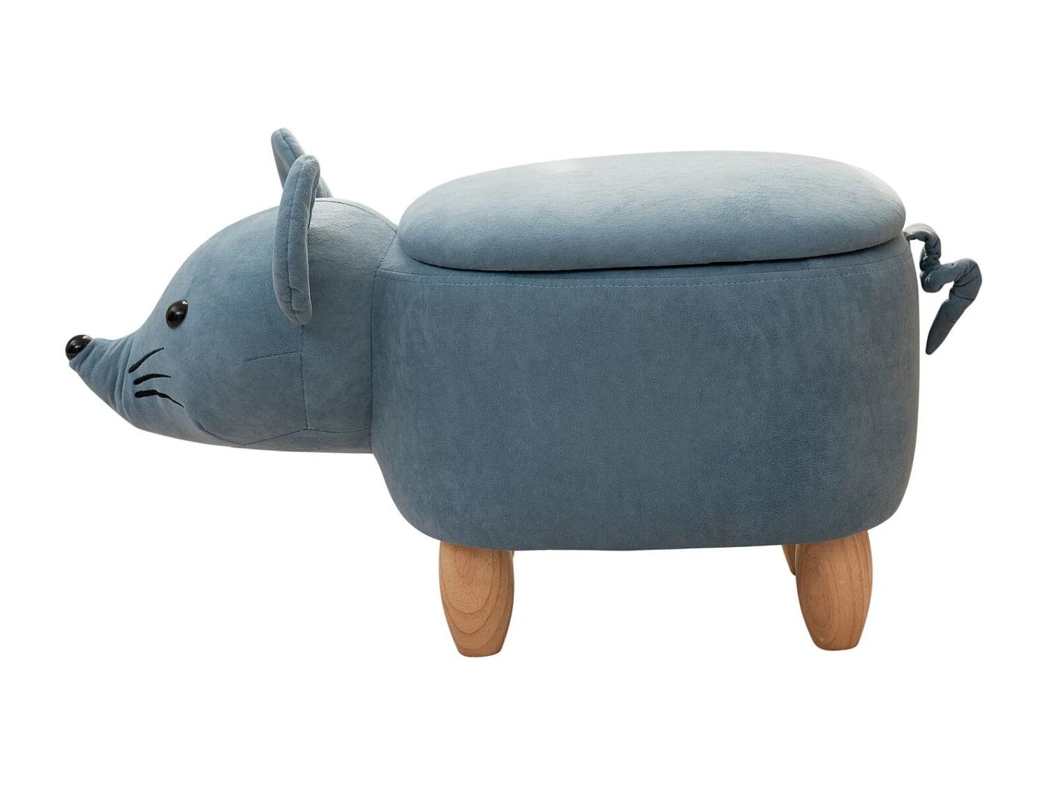 Tabouret animal souris bleu