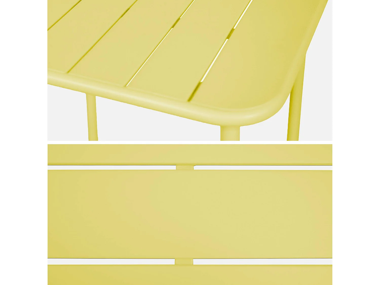 Tavolo da giardino in metallo 2 posti, giallo