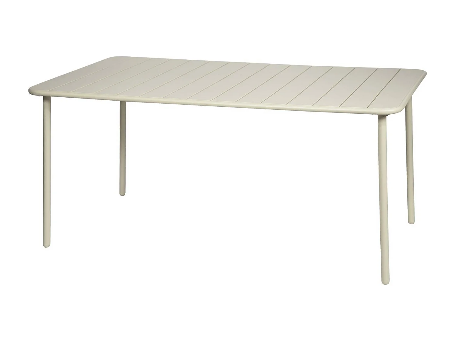 Mesa de jardín bistró de acero, 6-8 plazas, 160cm beige