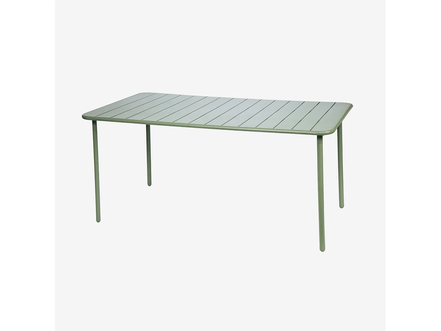 Table de jardin métal 6-8 places. vert. Amelia. 160x90xH72.5cm