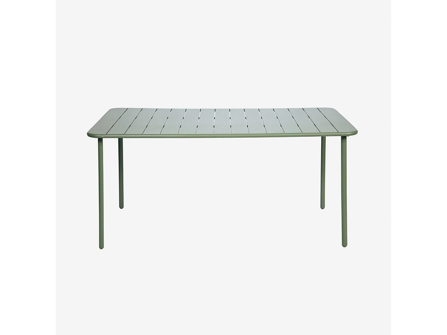 Table de jardin métal 6-8 places. vert. Amelia. 160x90xH72.5cm