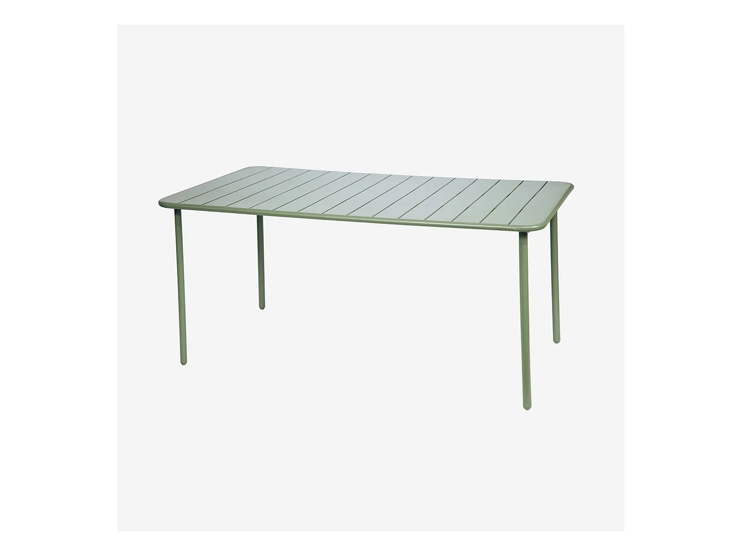Table de jardin métal 6-8 places. vert. Amelia. 160x90xH72.5cm