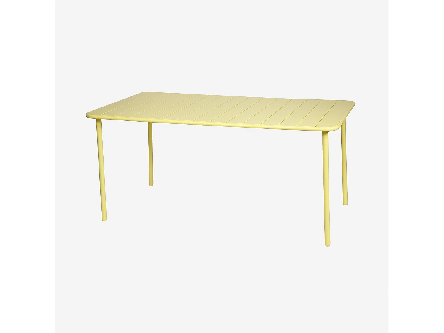 Mesa de jardín de metal, 160cm amarillo