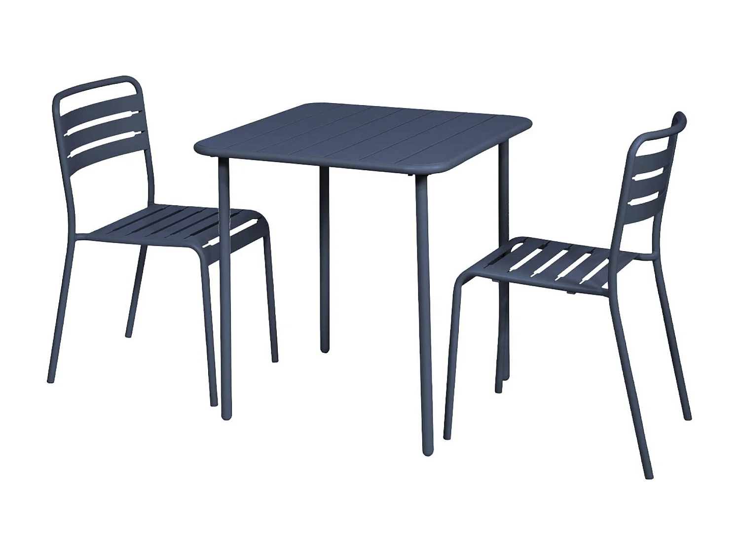 Tavolo da giardino bistrot in metallo 2 posti, 70cm, blu navy