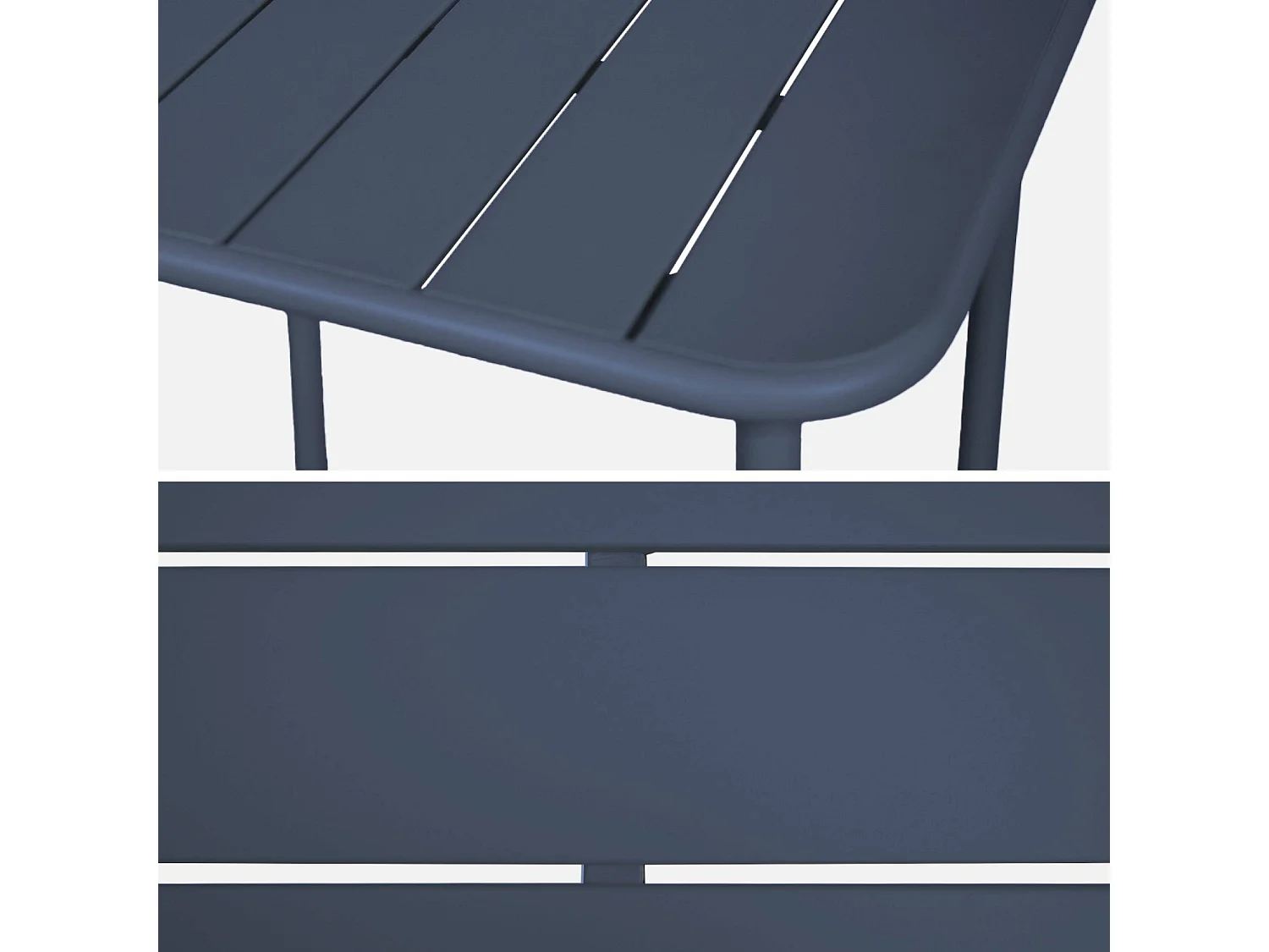 Tavolo da giardino bistrot in metallo 2 posti, 70cm, blu navy