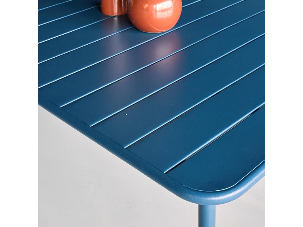 Mesa de jardín de metal, 160cm azul marino