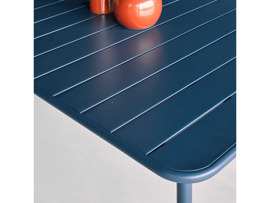 Tavolo da giardino in metallo 6-8 posti, 160cm, blu navy