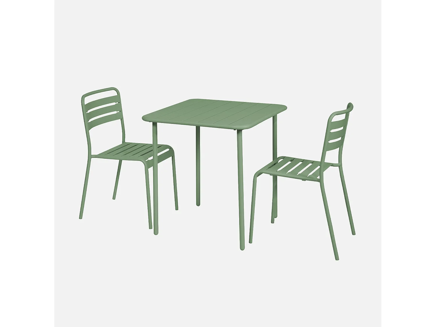 Tavolo da giardino in metallo 2 posti, verde