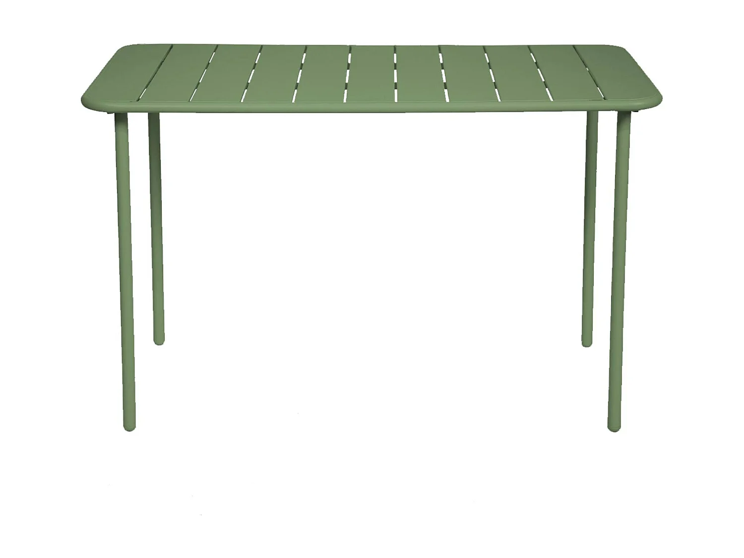 Mesa de jardín metálica de 4 plazas verde