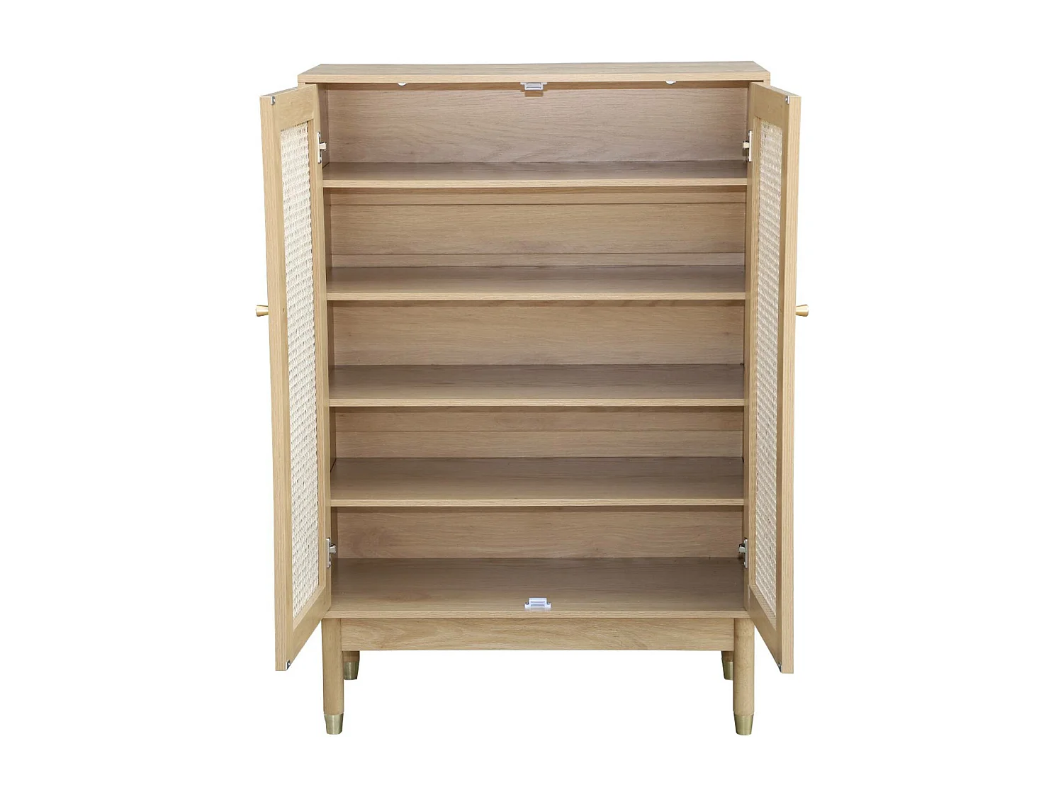 Mobile per scarpe 2 ante in canna, marrone naturale