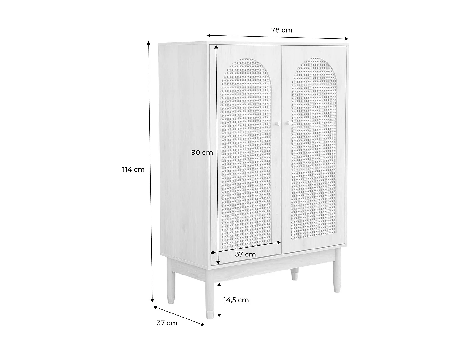 Mobile per scarpe 2 ante in canna, marrone naturale
