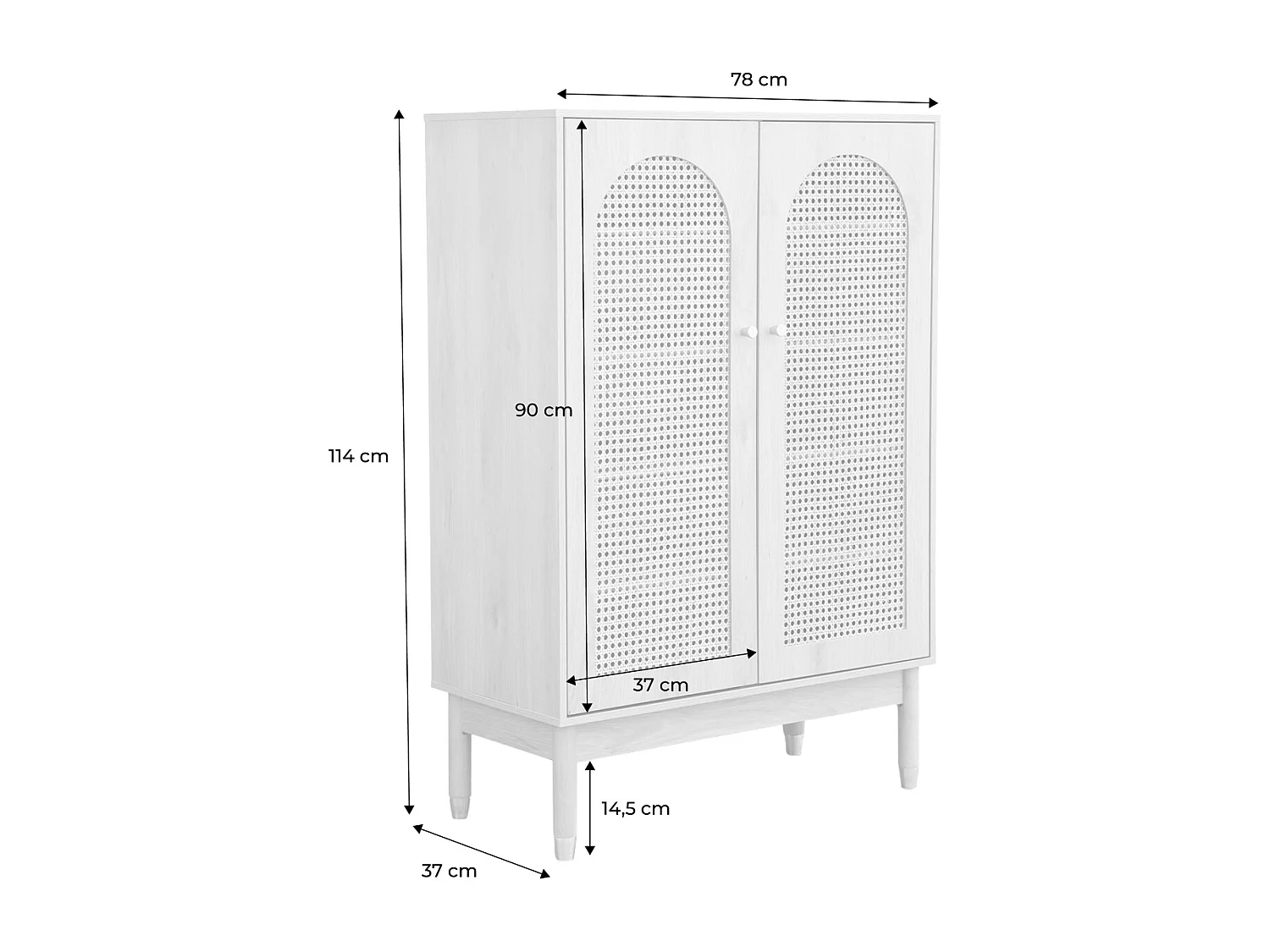 Mobile per scarpe 2 ante in canna, marrone naturale