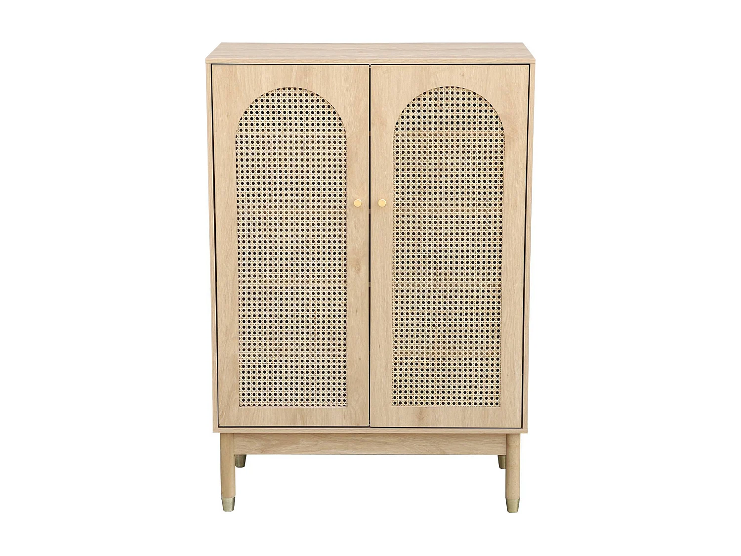 Mobile per scarpe 2 ante in canna, marrone naturale