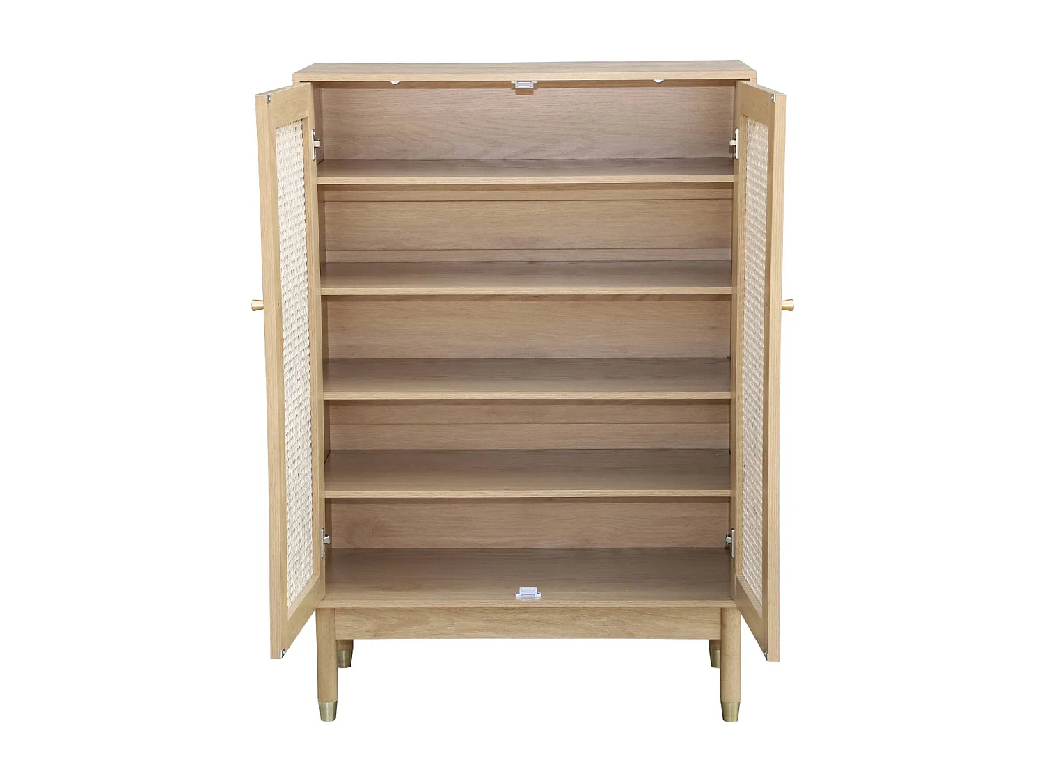 Mobile per scarpe 2 ante in canna, marrone naturale