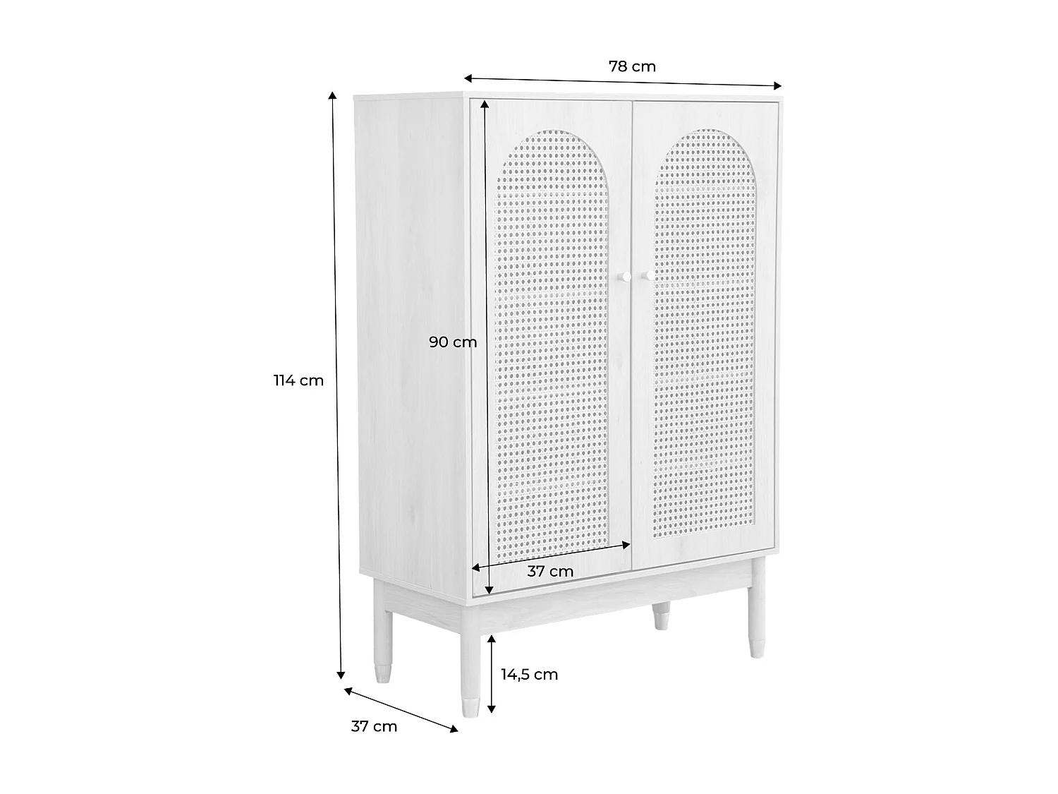 Mobile per scarpe 2 ante in canna, marrone naturale