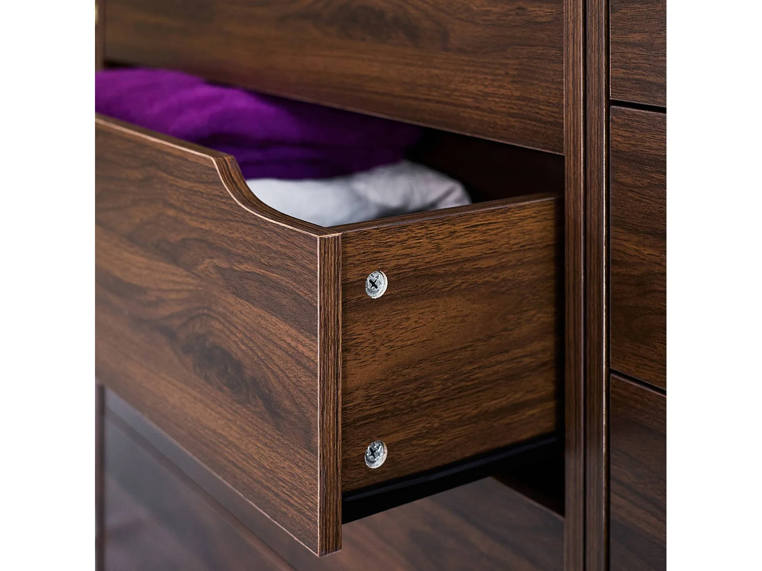 Kit guardaroba modulare decorazione legno 3 elementi, noce