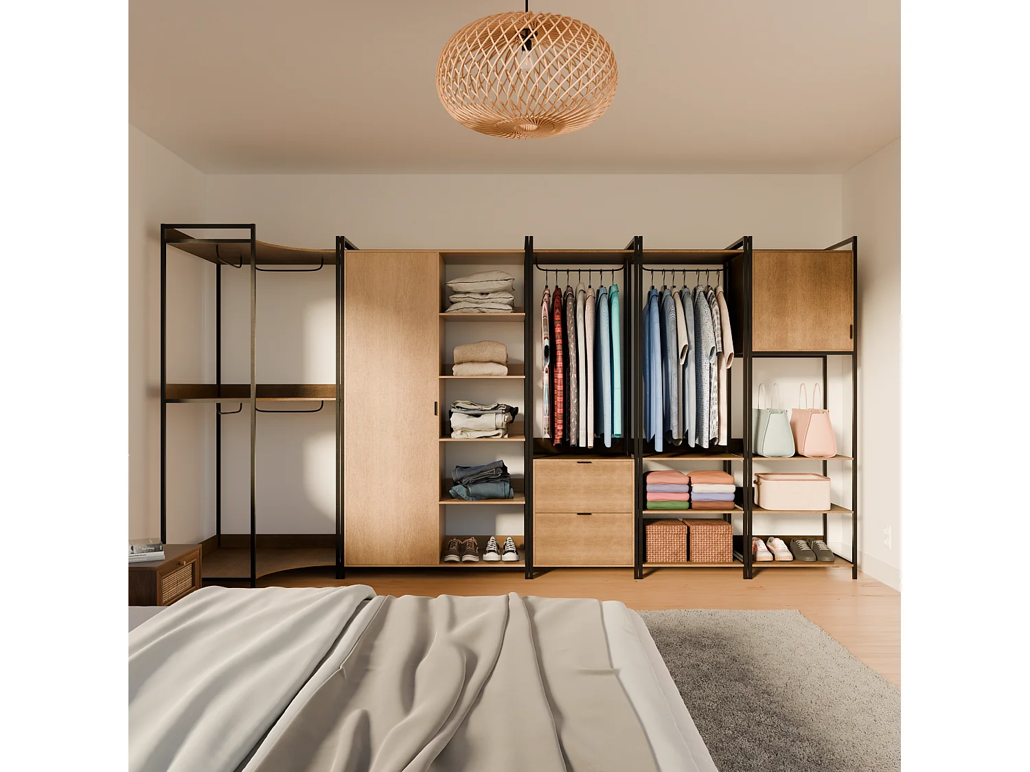 Kit armadio modulare con 5 elementi, nero