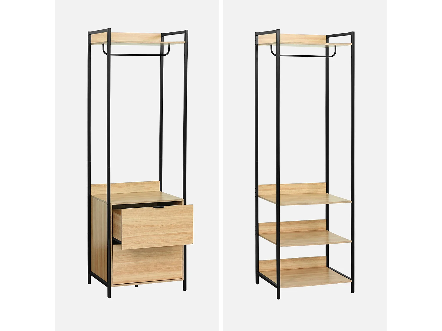 Kit armadio modulare con 5 elementi, nero