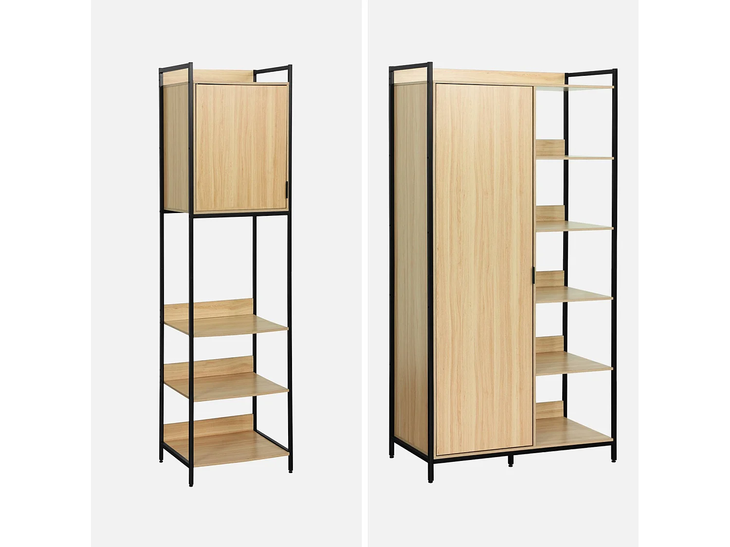 Kit armadio modulare con 5 elementi, nero