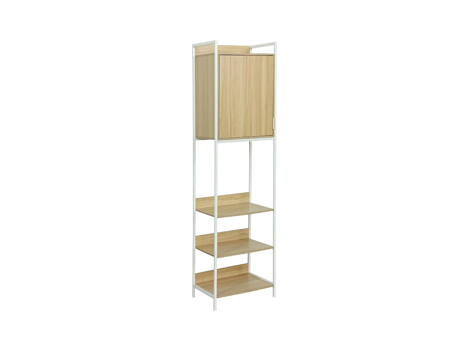 Module dressing blanc avec 5 étagères et 1 porte. L 60 x P 48 x  H 190 cm