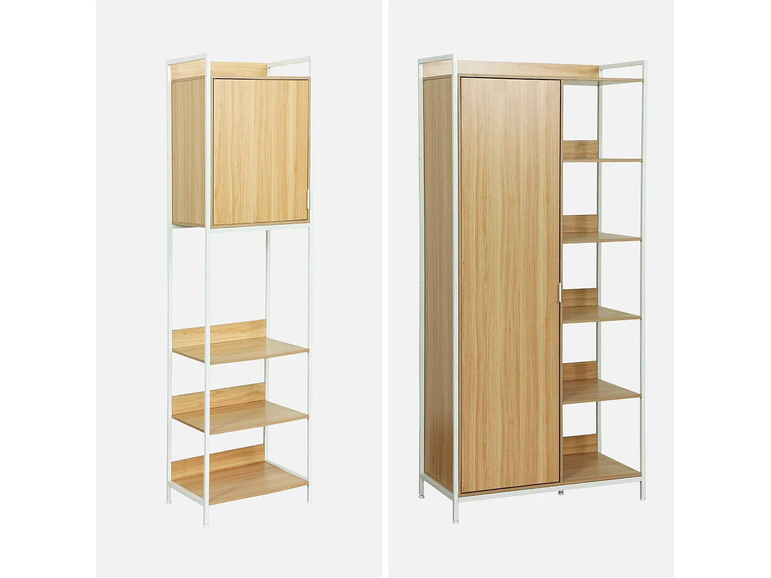 Kit dressing modulable blanc avec 5 éléments. L 360 x P 48 x H 190