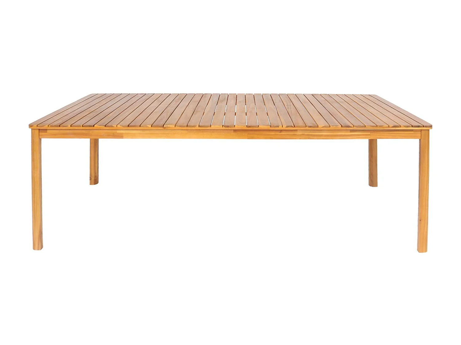 Mesa de jardín de acacia con esquinas redondeadas, 8 plazas natural